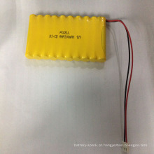 Bloco recarregável da bateria de 300mAh Ni-Cd AAA300 12V com conector e cabo